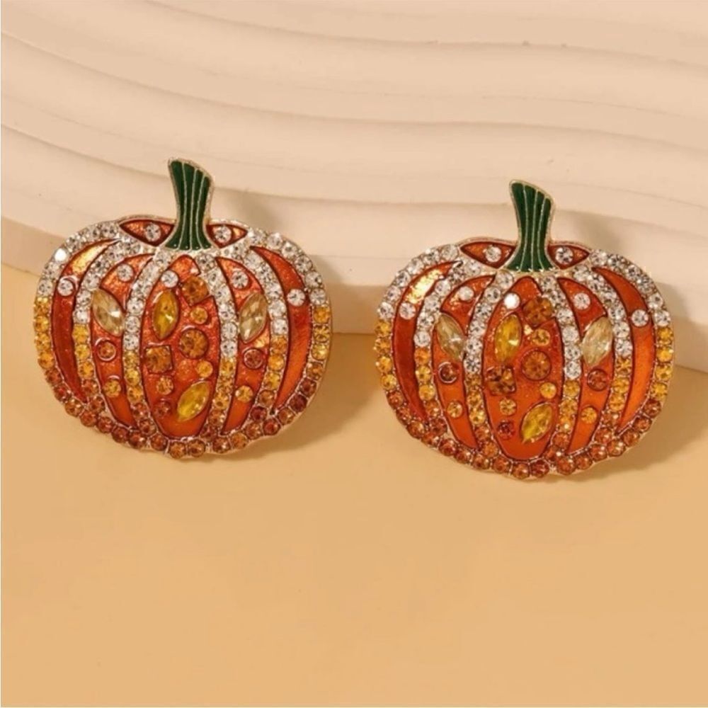 Crystal Pumpkin Earrings 